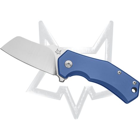 Fox Italico -ähnliches Messer - M390 Edelstahlklinge Lama Satin Sheep's Foot - Blauer Anodierter Titangriff (1/2)