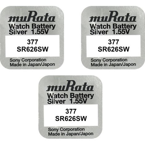 .3 piles Murata Sony 377 SR626SW.
.