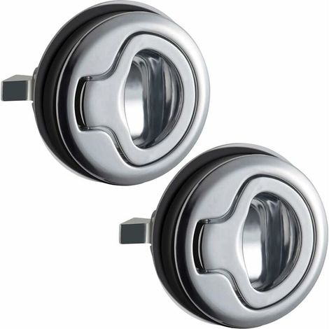 2 Pcs Zinc Alloy Flush Hatch Latch, Flush Door Latch Lock Pull Hatch Slam Latch Lock for Boat Motorhome, Silver (1/5)