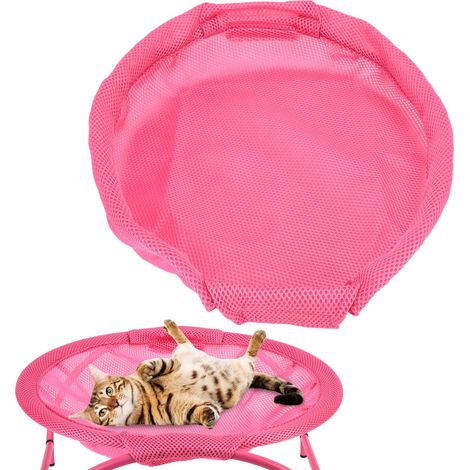 Panier pour chat, hamac respirant toutes saisons, lit à bascule/berceau amovible, panier rafraîchissant d'été pour chat, rose. (1/5)