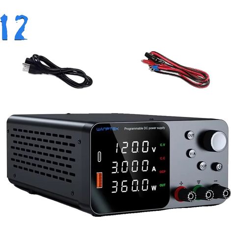 Fuente de alimentación, salida ajustable, diseño fácil de usar, TPS 120V 3A 360W, enchufe EU-a de 220V (1/2)