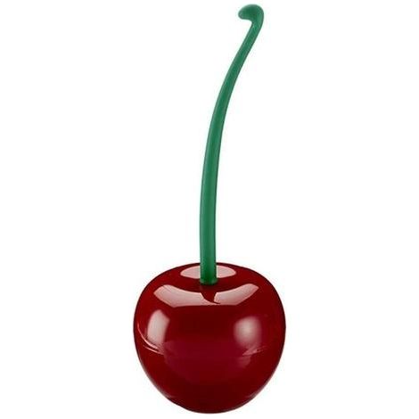 Brosse de toilette avec support, brosse de toilette mignonne en forme de cerise, ensemble brosse de toilette rouge (1/4)