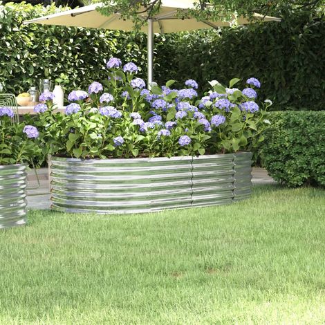 Hochbeet Verzinkter Stahl 152x80x36 cm Silbern (1/5)