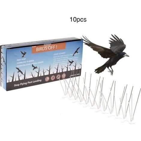 Répulsif Pigeon Kit Pics pour Oiseaux en Acier Inoxydable, 10 Pieds (3 m) (1/4)