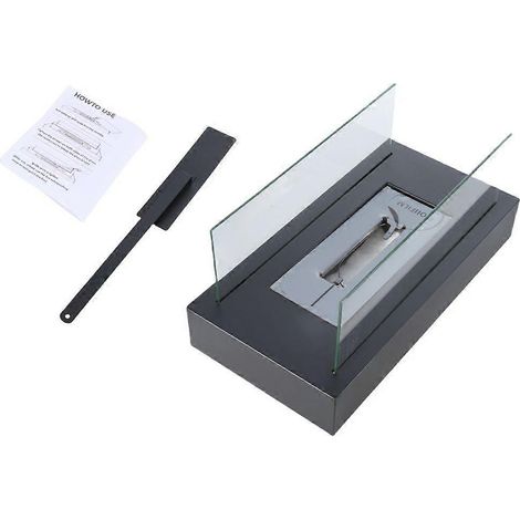 Table de feu portable rectangulaire pour patio, balcon, ambiance chaleureuse, foyer de table extérieur élégant et pratique. (1/4)