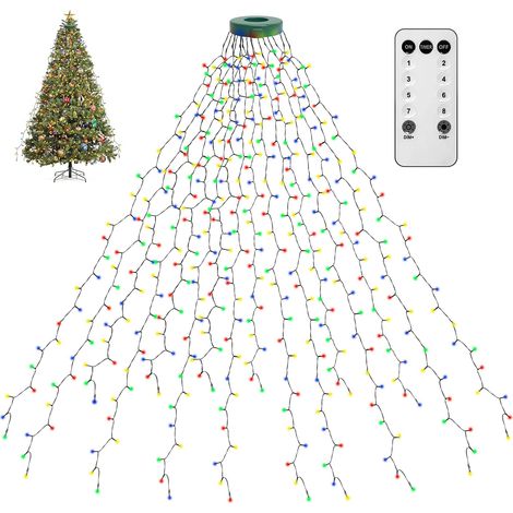 Guirlande Lumineuse Sapin de Noel 400 LED avec Télécommande 16 Branches Bande Lumineuse de 2 Mètres pour Décoration de 1m-2.4m Sapin de Noël Jardin Fête à la Maison (Multicolore) (1/5)