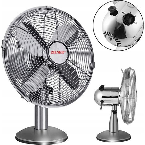 Ventilatore da pavimento, potente 40W, ampia circolazione, in metallo cromato (1/5)
