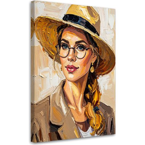 Wandbild Porträt Frau mit Hut 40x60 cm (1/5)