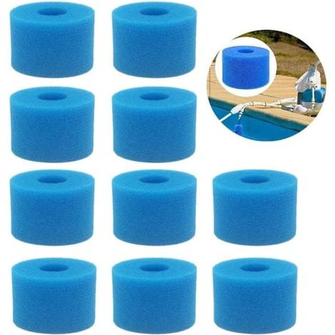 Lot de 10 cartouches filtrantes type S1 – Filtres en mousse réutilisables pour spas et jacuzzis Intex Pure (1/4)