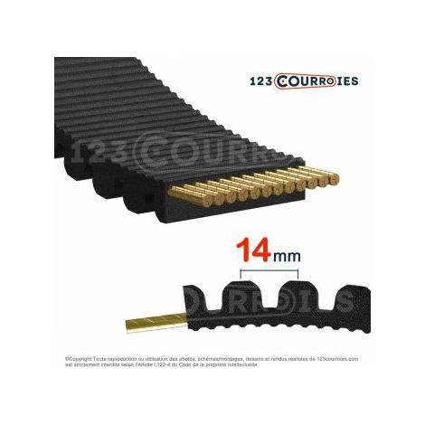 Courroie dentée Gates Polychain GT2 1260-14MGTPC2-37