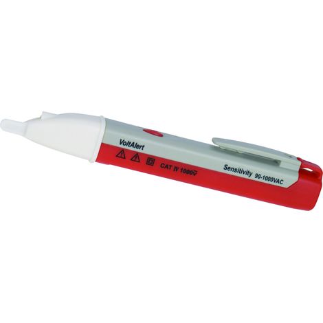 TEC HIT 730490 - Détecteur de Tension de 90 V à 1000V - Bande passante : 50 à 500 Hz - Type LED - Blanc/Rouge