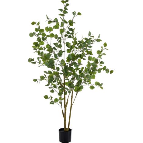Pianta artificiale in vaso verde decorativa effetto realistico albero di eucalipto (1/5)