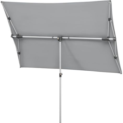 Parasol Novara - Gris argenté - 190 x 140 cm - Rectangulaire - 758-14 - Armature alu/acier - Toile polyester - 5 kg (1/5)