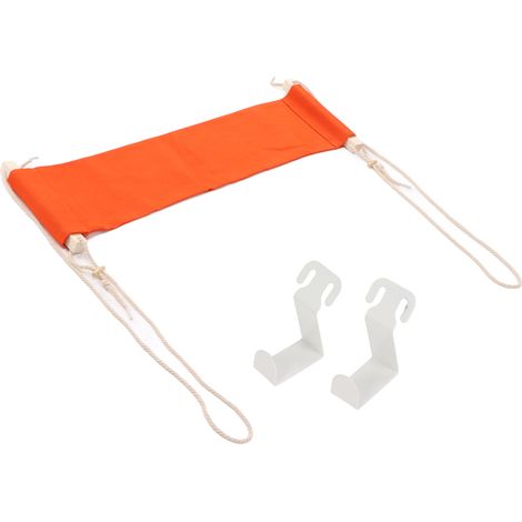 Balançoire de pieds portable et respirante pour bureau et maison, hamac de repos réglable sous bureau, orange, extensible, confortable. (1/5)