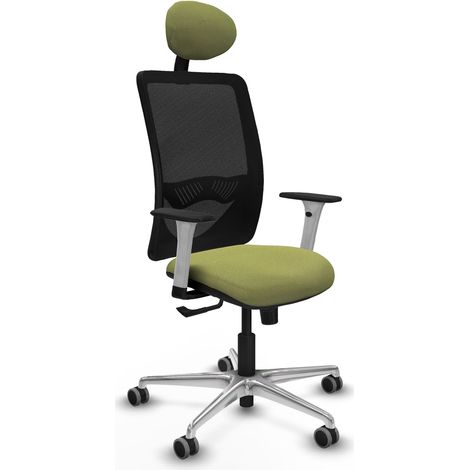 Chaise de bureau piqueras y crespo Zulema noir vert olive (1/2)