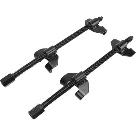 Ensemble de 2 compresseurs de ressorts hélicoïdaux, en acier à haute teneur en carbone, outil professionnel de compression des ressorts d'amortisseurs. (1/5)