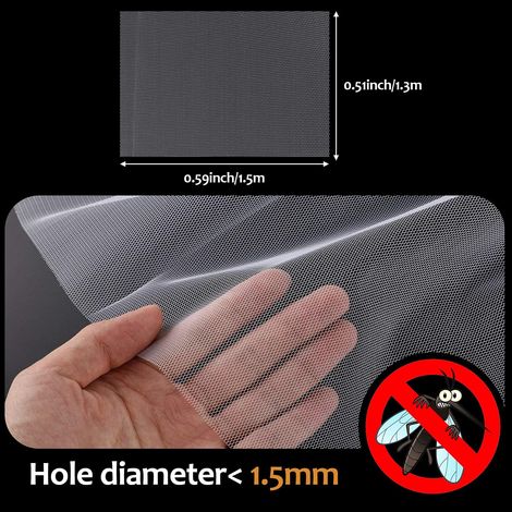 Filet de fenêtre anti-moustique avec bande adhésive, protection invisible efficace contre les insectes, maille fine pour une ventilation optimale et installation facile (1/5)