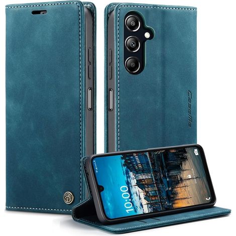 Coque portefeuille cuir bleu vert pour Samsung Galaxy A16 5G/4G, avec porte-cartes et fonction support (1/5)