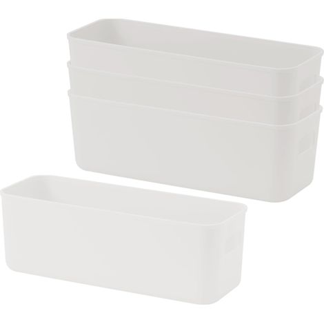 boîte de rangement plastique pp blanc 4 unités 25,5 x 16,5 x 12 cm (1/5)