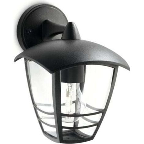 Outdoor wall light, E27 socket, bulb not included, black