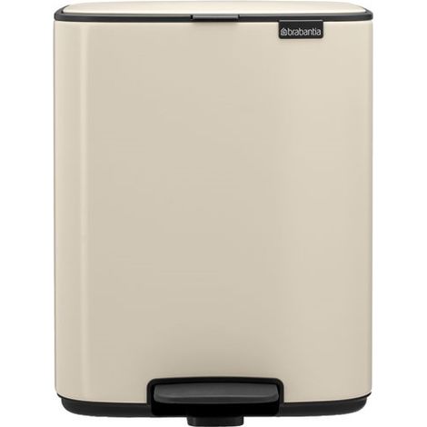 Poubelle Brabantia Bo Pédale 12l Beige Ouverture Douce, Design élégant, 12l - Brabantia International Bv