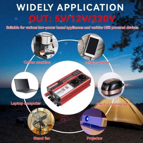 Convertisseur 3000W - - Onduleur de voiture - Pur Sinus - 4 USB (1/4)