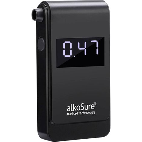 alkoSure Etilometro Nero (opaco) 0.00 fino a 4.00 ‰ incl. display, Visualizzazione diverse unità (1/4)