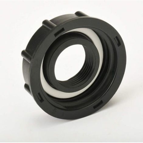 Adaptateur IBC - Filetage S60x6 vers 1 Pouces - Pour Cuves IBC 1000 L - Plastique Noir - 1 Pièce (1/4)