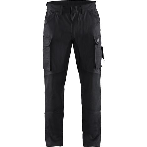 Arbeitshose mit Flammschutz, Stretch, verzögert Entzündung 1486 - Schwarz 2XL - FR(52) - SE(C58) - Kurz