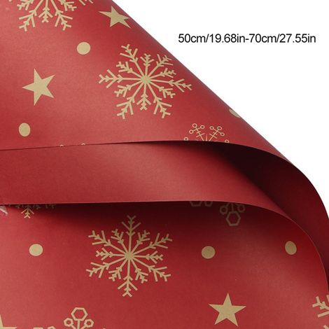 Papier cadeau kraft de Noël, collection Éléments de Noël, papier cadeau double face, décoration de boîte cadeau de Noël (1/5)