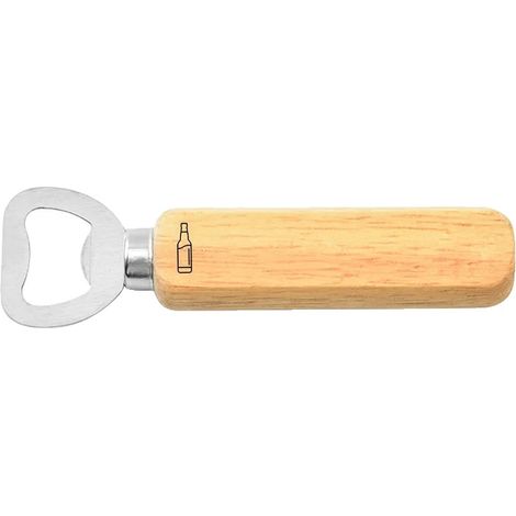 Apribottiglie per birra, testo personalizzato, manico in legno, birra (1/2)