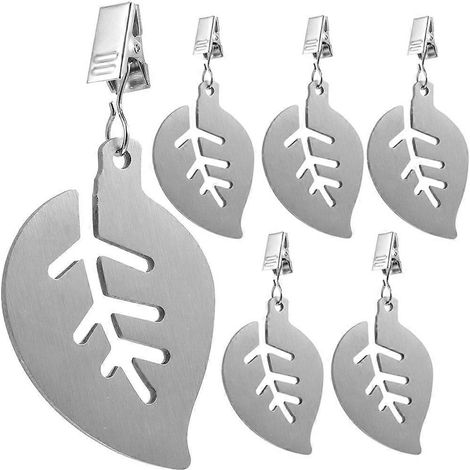Lot de 6 poids pour nappe, pinces décoratives en acier inoxydable, pendentifs pour nappe (1/5)