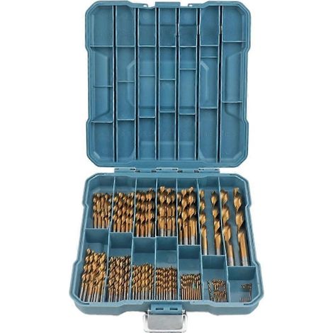 Coffret de 99 forets en titane et acier HSS (1 à 10 mm), idéal pour la maçonnerie, le travail du bois et le ciment. - JBMEDIA (1/4)