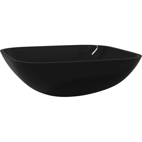 Waschbecken Glas 42x42x14 cm Schwarz vidaXL (1/5)