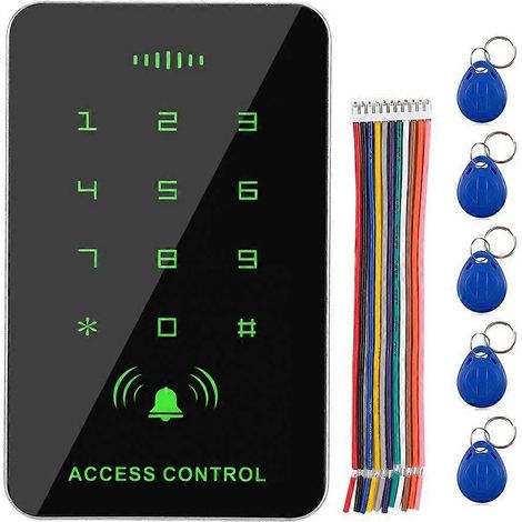 Système de clavier de contrôle d'accès numérique 12V avec lecteur de carte EM, saisie de code PIN et capacité de 1000 utilisateurs. (1/5)