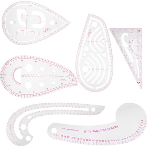 6 Gabarits de Couture Courbes en Plastique pour la Création et le Grading de Vêtements