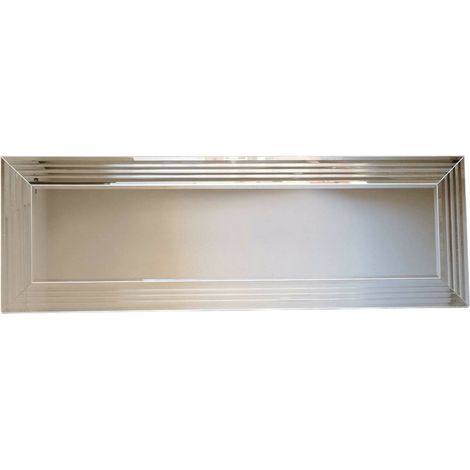Specchio Nanto, Forma Rettangolare, Materiale Struttura in Legno Nobilitato, 2.2x40h cm Argento