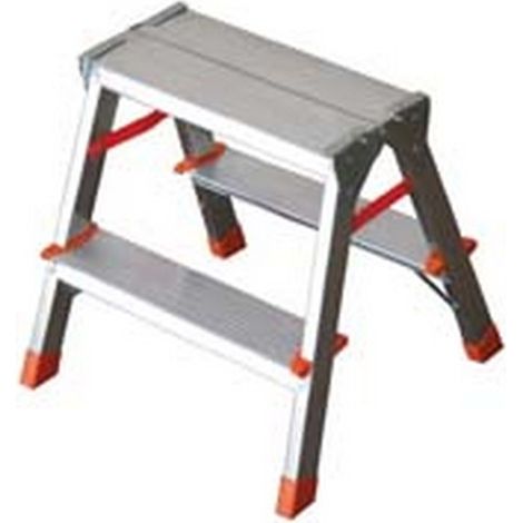 1PZ SCALA DOPPIA SALITA IN ALLUMINIO FILO - 3 gradini cm.46x16,5x62h kg.3 (FI-3)