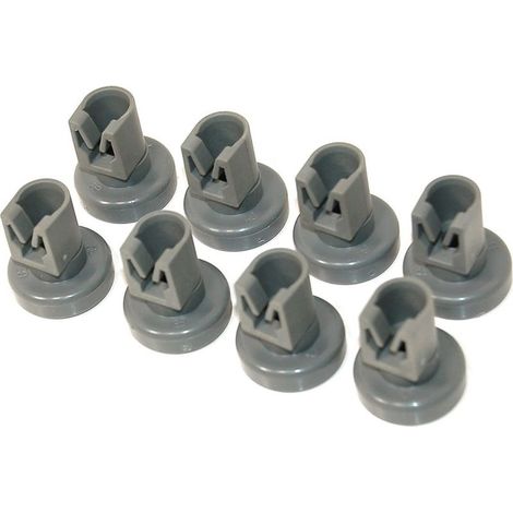 Roulettes pour panier inférieur de lave-vaisselle, jeu de 8 roulettes, 25 mm, gris, pour AEG, ELECTROLUX (1/5)