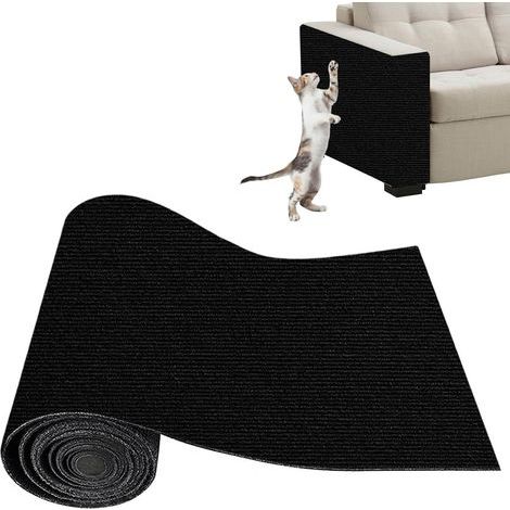 Black Adhesive Scratching Mat 30x100cm DIY Sofa Protector for Cats (1/5)