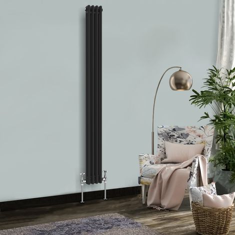 Traditional Vintage Cast Iron Style Radiator Black 2 Column 1800 x 200mm (1/5)