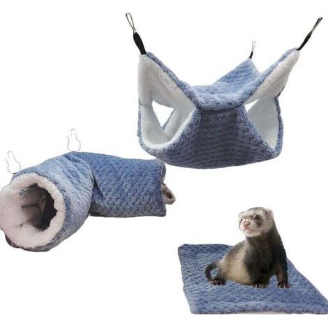 3er-Pack Rattenhängematte, Meerschweinchen-Hängetunnel, warmes Bett, Käfigzubehör für Frettchen, Hamster, Chinchillas, Kurzkopfgleitbeutler – (1/4)