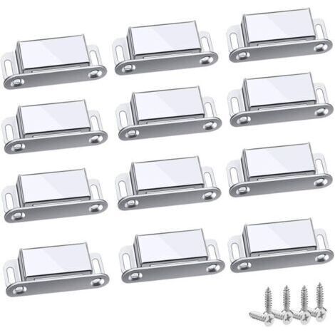 Magnetverschlüsse, 12 Stück, starke und robuste Magnetverschlüsse für Schränke, bis zu 6 kg, für Schubladen, Duschtüren, Kleiderschränke, Schränke, Möbel (45 mm - 12 Stück)
