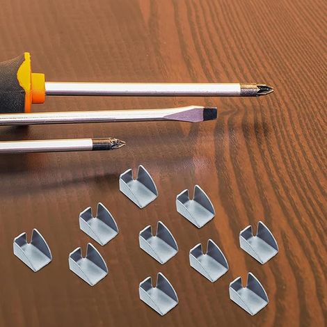 Supports Étagères Métalliques Clips de Fixation Triangulaires Épais pour Armoires Bureau et Cuisine Supports pour Panneaux Contreplaqué Mélaminé et Métal (1/2)