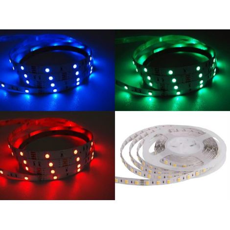 HQS-5050-60LED-14.4W-RGB: Striscia LED professionale da 14,4 W/m, 12 V, 60 LED 5050, RGB, IP33