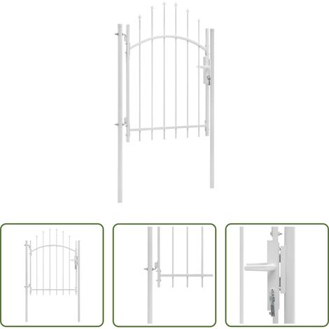 Portail de clôture - Portail de jardin Woerden acier 1x1,5 m blanc (1/5)