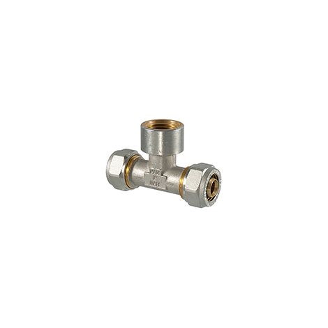 Raccordo tee femmina a compressione per multistrato 20 x 3/4 x 20TDMB