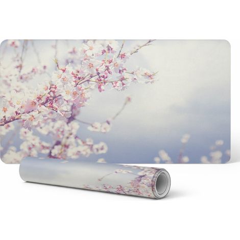 Alfombrilla de escritorio antideslizante y duradera con estampado de flores primaverales, 90x45 cm.