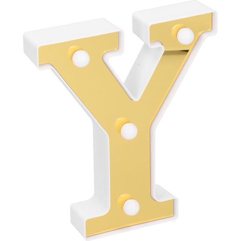 Goldene Buchstaben-Y-Lampe, warme Lichterkette für Hochzeiten, Geburtstage, Heimdekoration, Partydekoration (1/5)