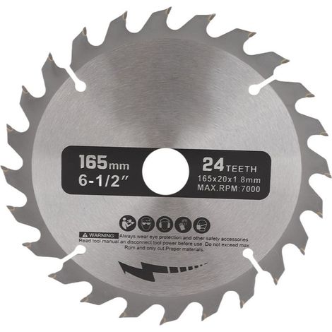 Lame de Coupe de Scie, Lame de Scie en Carbure Cimentée, 24 Dents 165 Mm, Diamètre Intérieur de 20 Mm, Coupe en Marbre, Scies à Main électriques (1/4)
